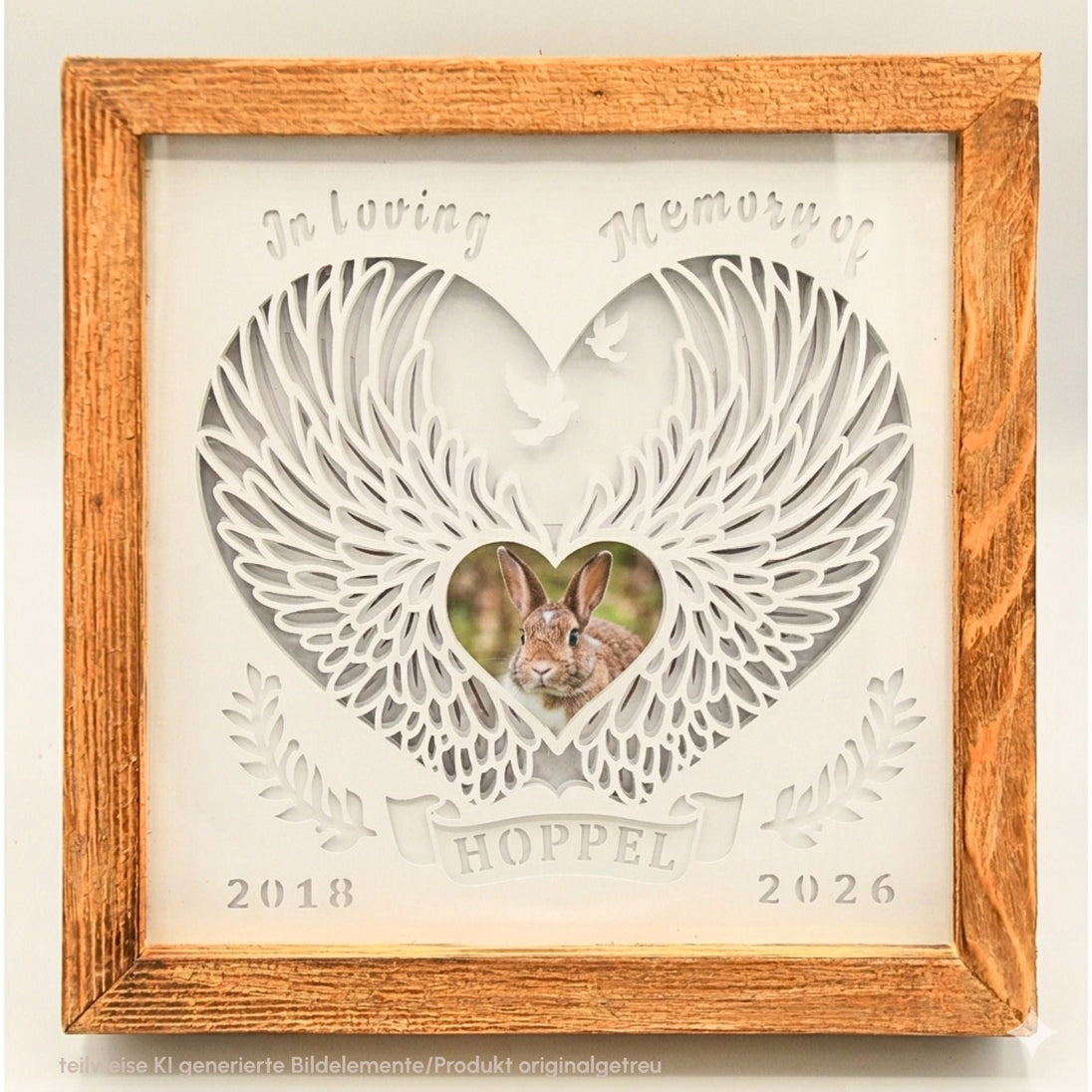 Altholz-Detail Gedenklampe Haustiere – individuelles Andenken „In Loving Memory" aus recyceltem Holz - unverzichtbar schön - responsible handmade design