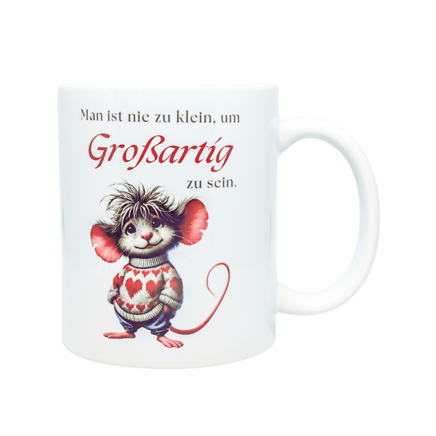 Keramiktasse, mit Affirmation durch nachhaltigen Sublimationsdruck veredelt. Für kleine & große Helden! - unverzichtbar schön - responsible handmade design