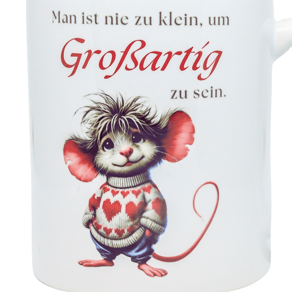 Keramiktasse, mit Affirmation durch nachhaltigen Sublimationsdruck veredelt. Für kleine & große Helden! - unverzichtbar schön - responsible handmade design
