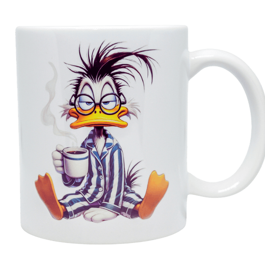 Originelle Keramiktasse für Morgenmuffel, in 4 verschiedenen Varianten & nachhaltig in Handarbeit bedruckt. - unverzichtbar schön - responsible handmade design