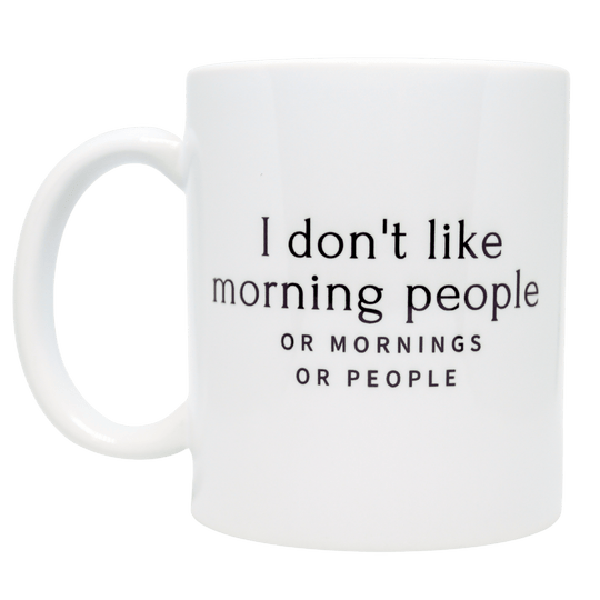 Originelle Keramiktasse für Morgenmuffel, in 4 verschiedenen Varianten & nachhaltig in Handarbeit bedruckt. - unverzichtbar schön - responsible handmade design