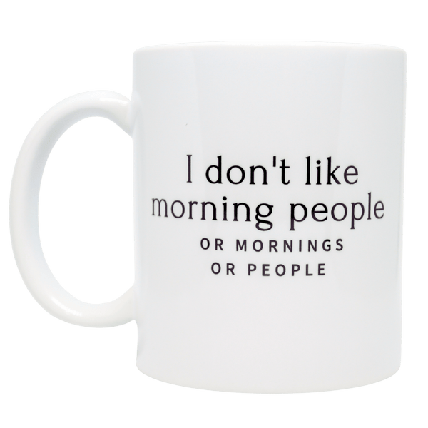 Originelle Keramiktasse für Morgenmuffel, in 4 verschiedenen Varianten & nachhaltig in Handarbeit bedruckt. - unverzichtbar schön - responsible handmade design