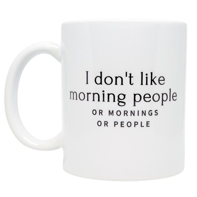 Originelle Keramiktasse für Morgenmuffel, in 4 verschiedenen Varianten & nachhaltig in Handarbeit bedruckt. - unverzichtbar schön - responsible handmade design