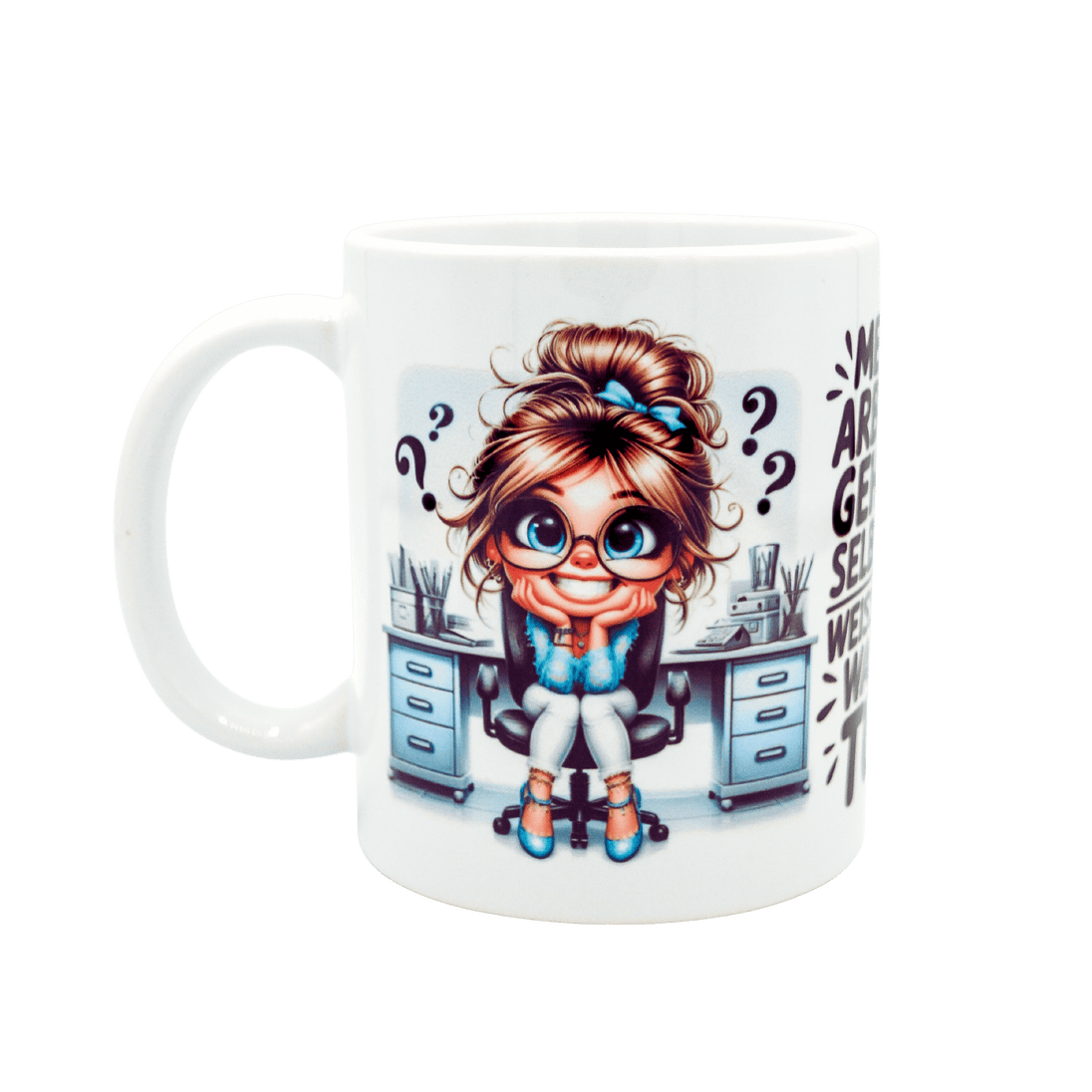 Witzige Keramiktasse mit Spruch, als tolles Geschenk für Kolleginnen oder lustiger Büro - Begleiter für dich selbst. - unverzichtbar schön - responsible handmade design