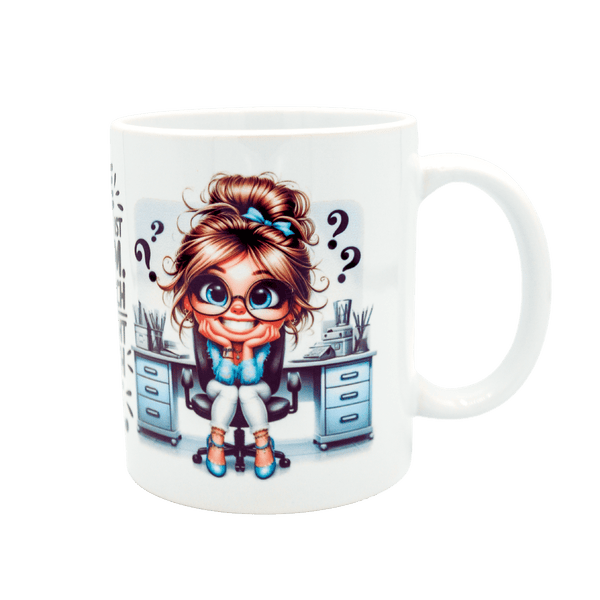 Witzige Keramiktasse mit Spruch, als tolles Geschenk für Kolleginnen oder lustiger Büro - Begleiter für dich selbst. - unverzichtbar schön - responsible handmade design