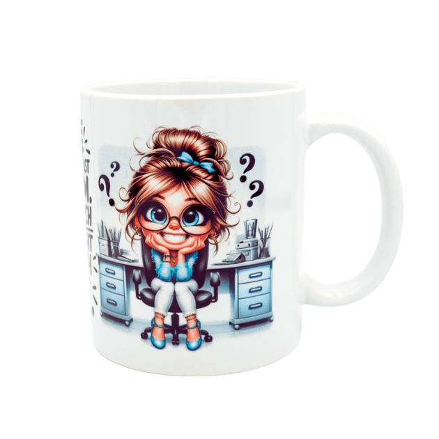 Witzige Keramiktasse mit Spruch, als tolles Geschenk für Kolleginnen oder lustiger Büro - Begleiter für dich selbst. - unverzichtbar schön - responsible handmade design